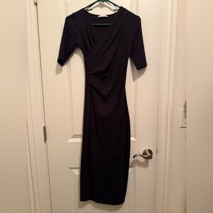 ZARA black half sleeve midi dress